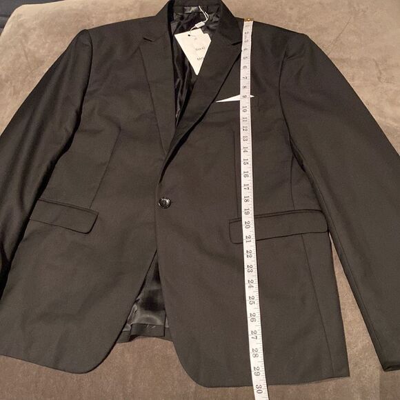Men’s Mogu Black Suit Jacket Blazer One Button Notched Lapel Size 42 NWT - Picture 7 of 9